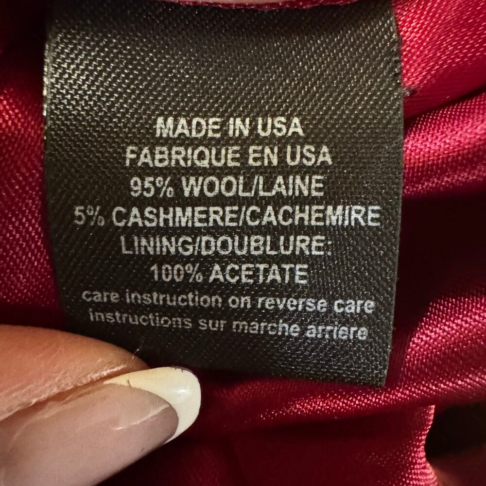 Sofia Cashmere Red Funnel Neck Wool Cashmere Coat… - image 7